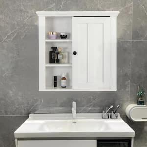 20.86 in. W x 5.71 in. D x 20 in. H MDF Wall-Mounted Bathroom Storage Wall Cabinet in White