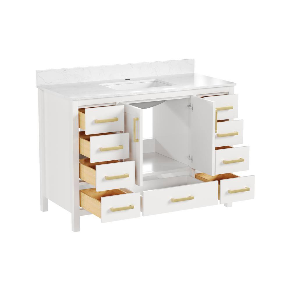 DeerValley White 48" Freestanding Bathroom Vanity with Ceramic Sink