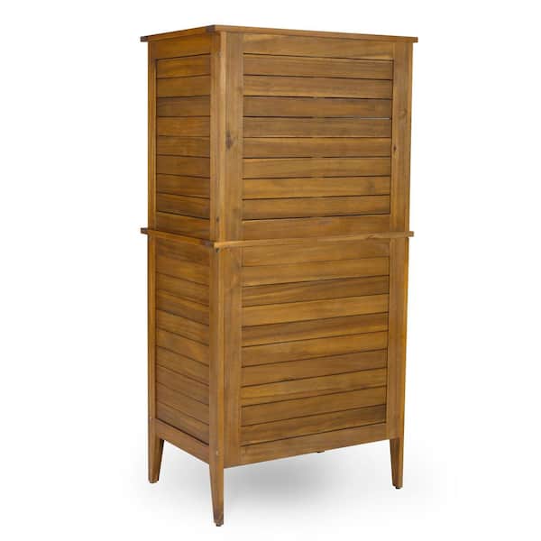 Homestyles Maho 32 In W X 22 D 64 H Wood Golden Brown Teak Storage Cabinet 5663 27 The Home Depot Homestyles Maho 32 In W X 22 D, Teak Storage Cabinet Outdoor