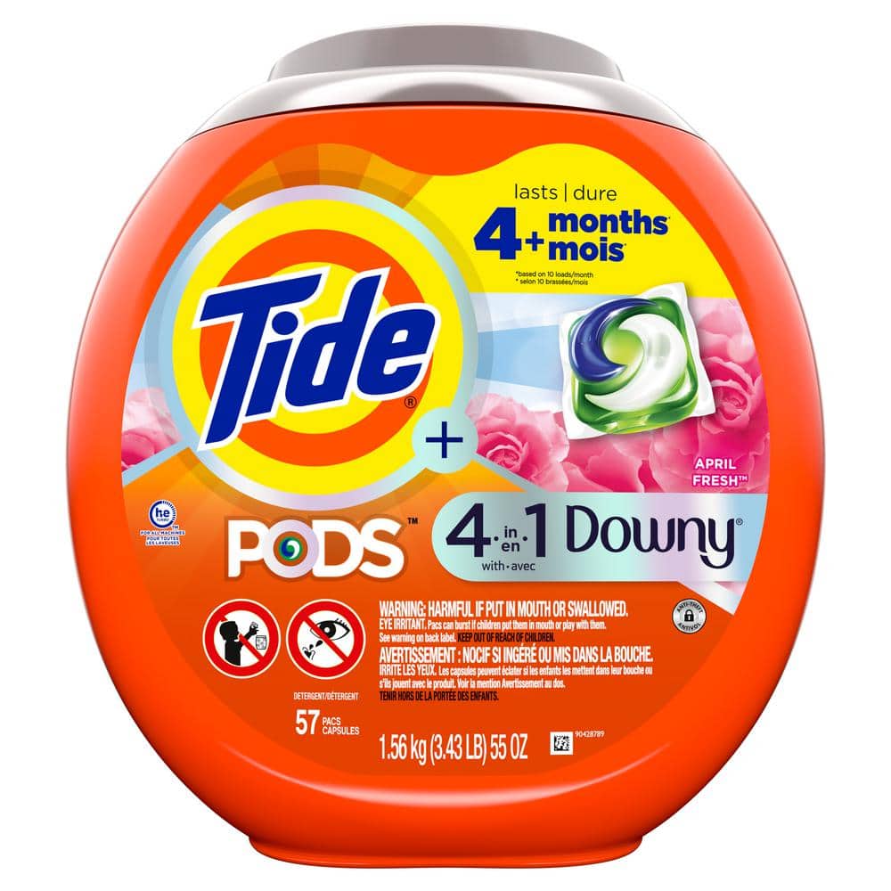 Tide 4 in 1 Downy April Fresh Scent Laundry Detergent Pods (57