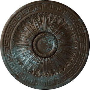 20" x 1-3/8" Randee Urethane Ceiling Medallion (Fits Canopies upto 3-7/8") Bronze Blue Patina