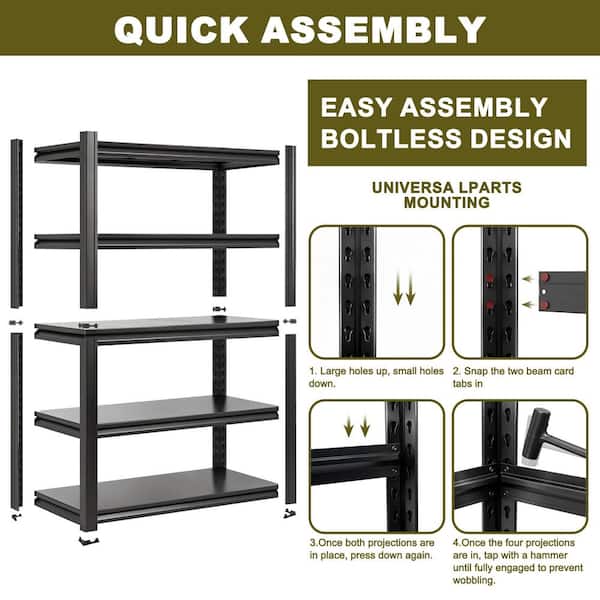 Siavonce 5-Tiers Heavy Duty Garage Metal Adjustable Household