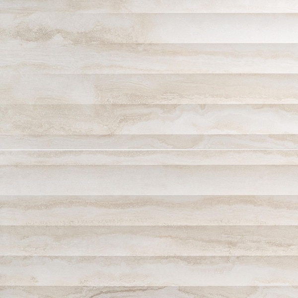 Auramar Travertino Warm White 23.62 in. x 47.24 in. 3D Travertine Look Matte Porcelain Wall Tile (15.38 Sq. Ft. / Case)