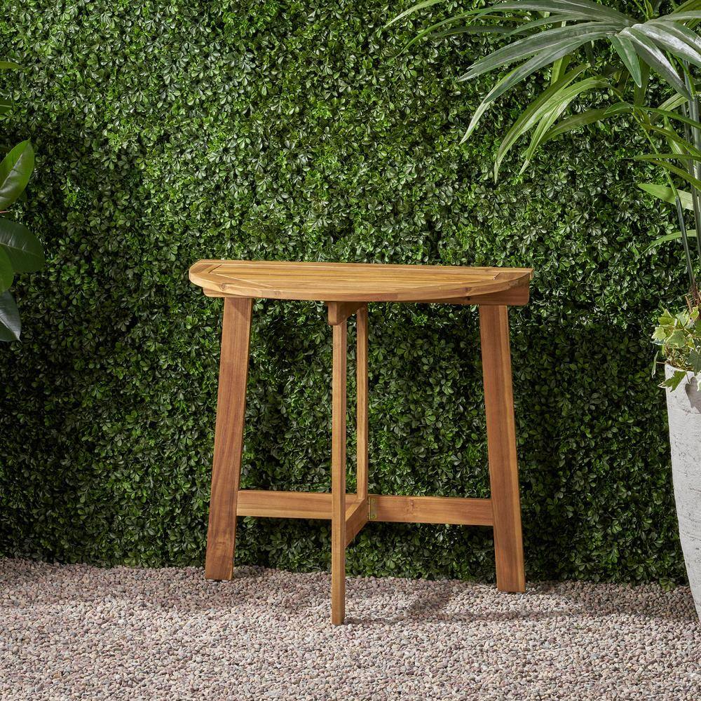 Westmount 30 in. Natural Half-Round Wood Patio Outdoor Bistro Table price history on PriceWatchPro