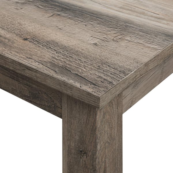 Welwick Designs 47.5 in. Grey Wash Wood Simple Rectangle Composite