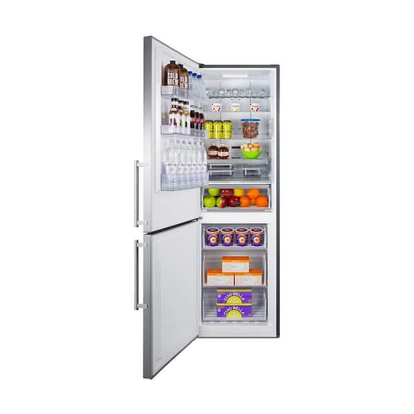 Summit 24 Wide Bottom Freezer Refrigerator with Icemaker