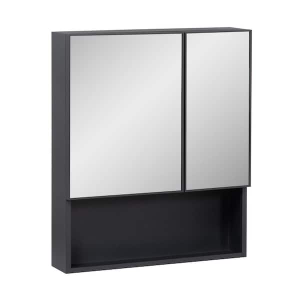 23.50 in. W x 27.50 in. H Rectangular Stainless Steel Medicine Cabinet with Mirror