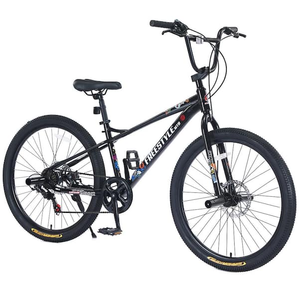 Siavonce Freestyle Kids Bike Double Disc Brakes 26 in. Children's Bicycle for Boys Girls Age 12+ Years