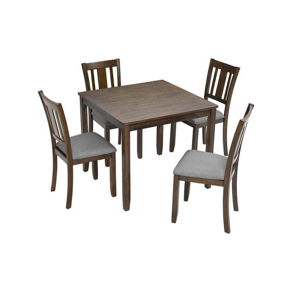 5-Piece Acacia Wood Outdoor Conversation Patio Furniture Set with Gray Cushions price history on PriceWatchPro