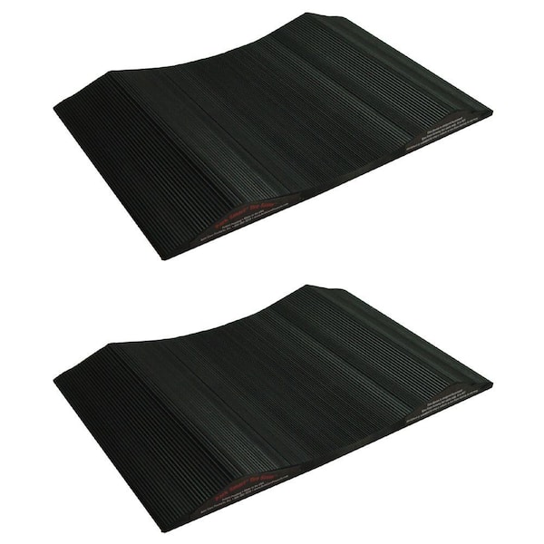 Park Smart Solid PVC 15 in. Wide Small Vehicle Tire Saver Ramps (Set of 2)
