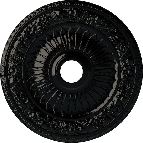 Ekena Millwork 1-1/8 in. x 23-5/8 in. x 23-5/8 in. Polyurethane Bellona Ceiling Medallion, Black Pearl