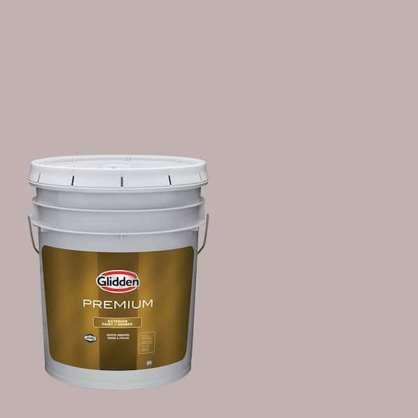 Glidden Premium 5 gal. PPG1014-4 Jack Rabbit Flat Exterior Latex Paint