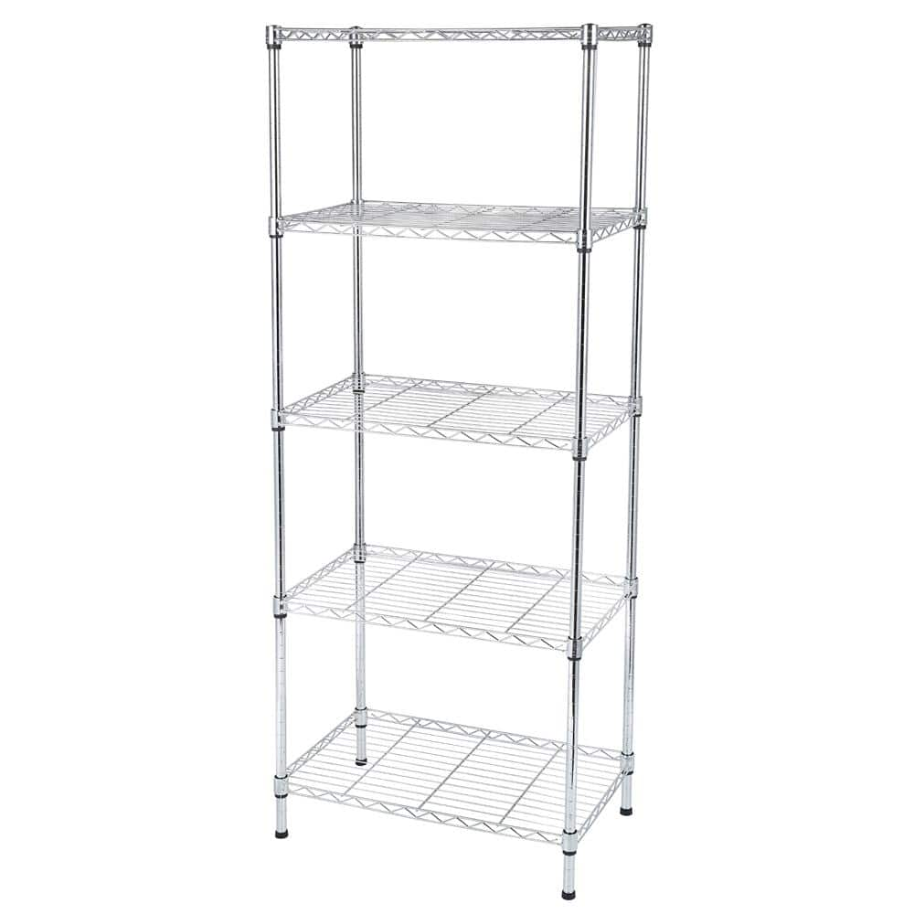 Karl home Chrome 5-Tier Metal Freestanding Garage Storage Shelving Unit ...