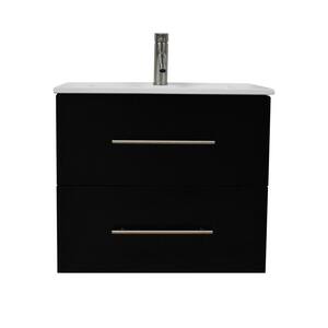 Napa 30 in. W x 18 in. D Bath Vanity in Black with Ceramic Vanity Top in White with White Basin