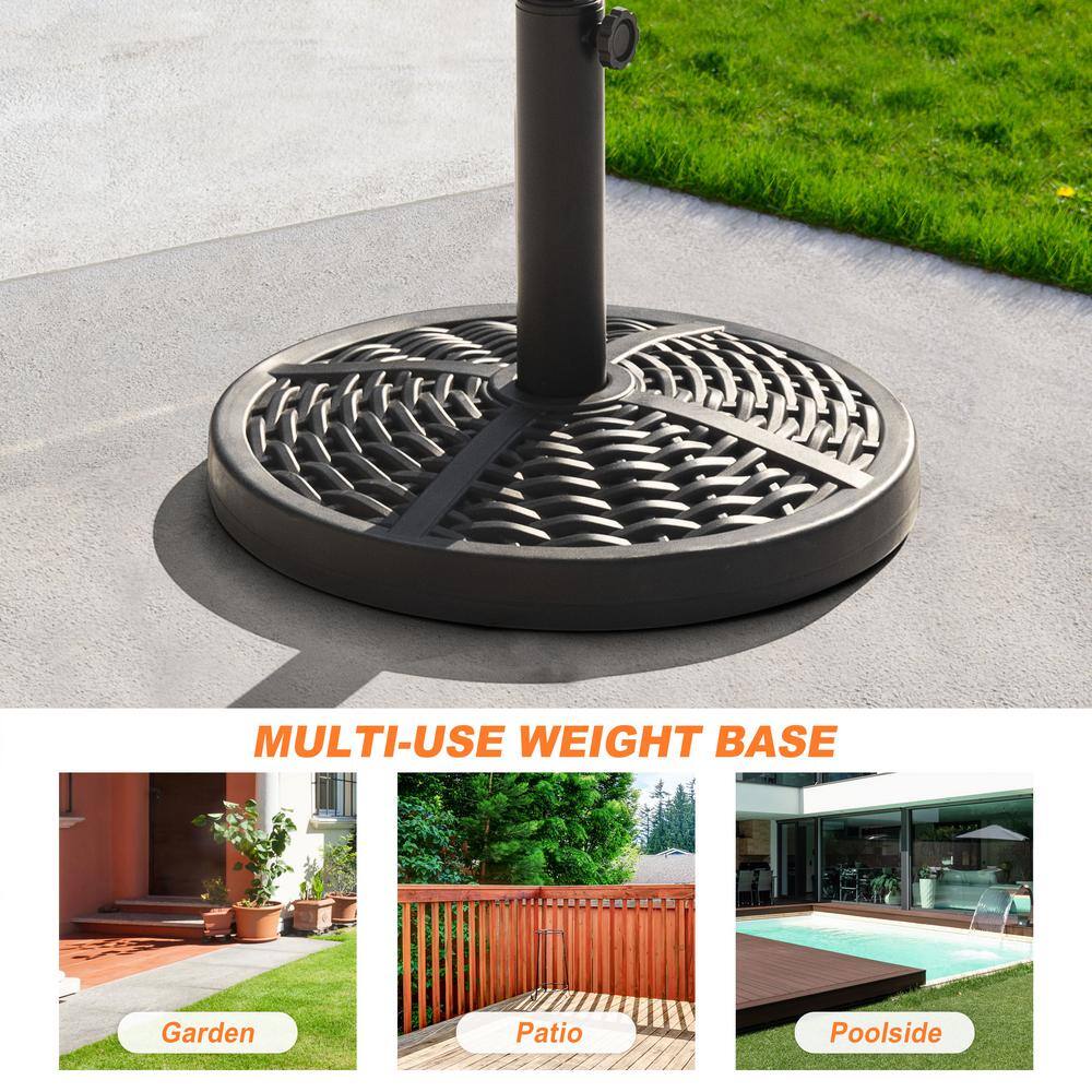 Black Heavy-Duty Round Concrete Patio Umbrella Base