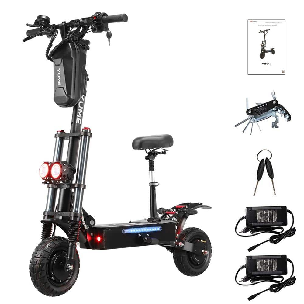 Phnholun Adult Electric Scooter Double Suspensions Dual Motor 234ah Battery 52v 2400w 40 Mph 9323