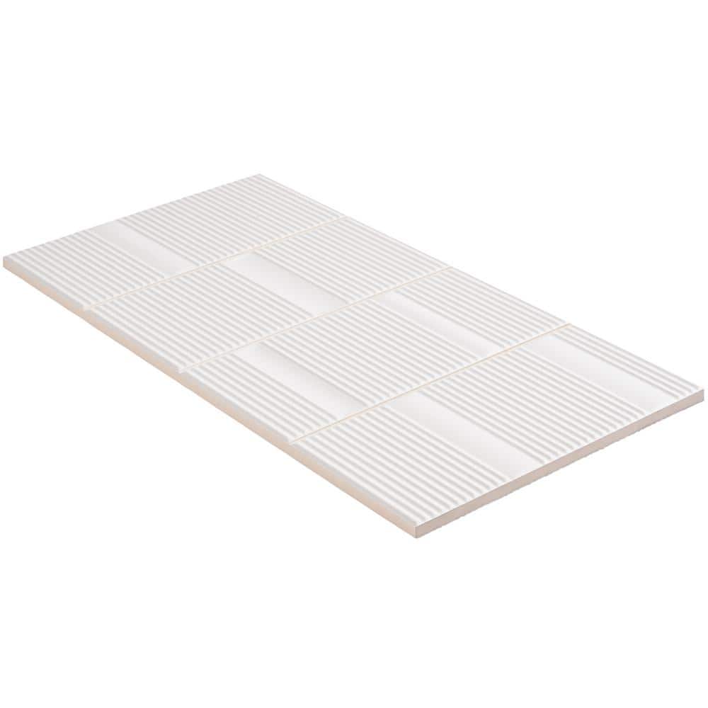 Flyer White 8'' x 16'' Matte Ceramic Wall Tile