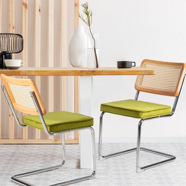 COWLOWN Set of 2 Outdoor Dining Chair with Green Cushions