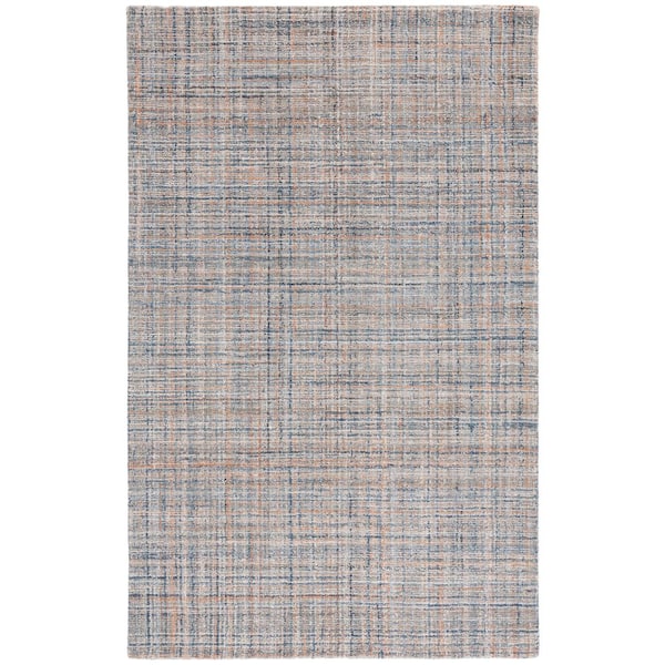 Abstract 4 ft. x 6 ft. Blue/Gray Classic Marle Area Rug