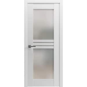 18 in. x 80 in. 1 Panel White Finished Solid Wood Sliding Door with Hardware