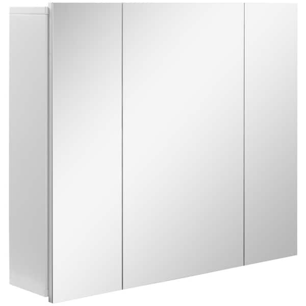 kleankin 27.6 in. W x 23.6 in. H Rectangular Medicine Cabinet with Mirror and Adjustable Shelves