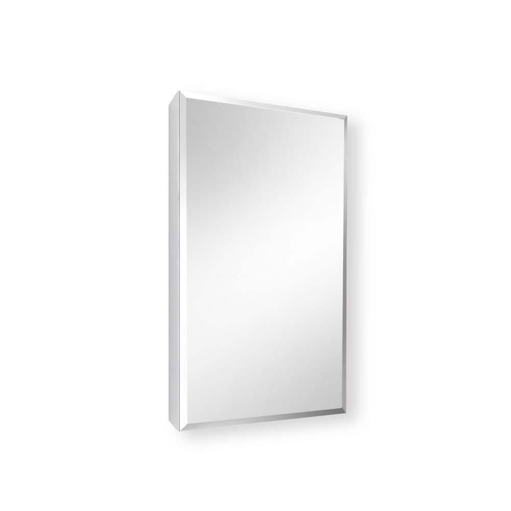 15 in. W x 26 in. H Rectangular Aluminium Surface Mount Medicine Cabinet with Mirror in Silver price history on PriceWatchPro