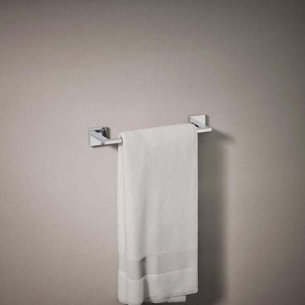 Square 12 in. Wall Mounted Towel Bar in Polished Chrome
