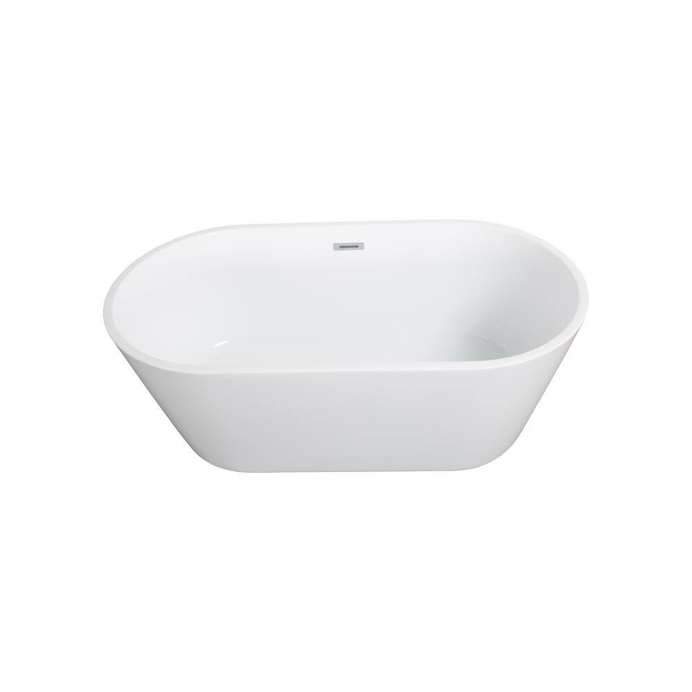 Deluxe 67.00 in. x 31.10 in. Soaking Bathtub with Center Drain in White