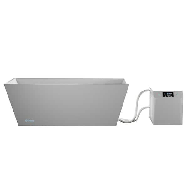 67 in. 1-Person Standard 0-Jet 110V Cold Plunge Ice Bath Tub with 1 HP High-Performance Chiller and Insulated Cover