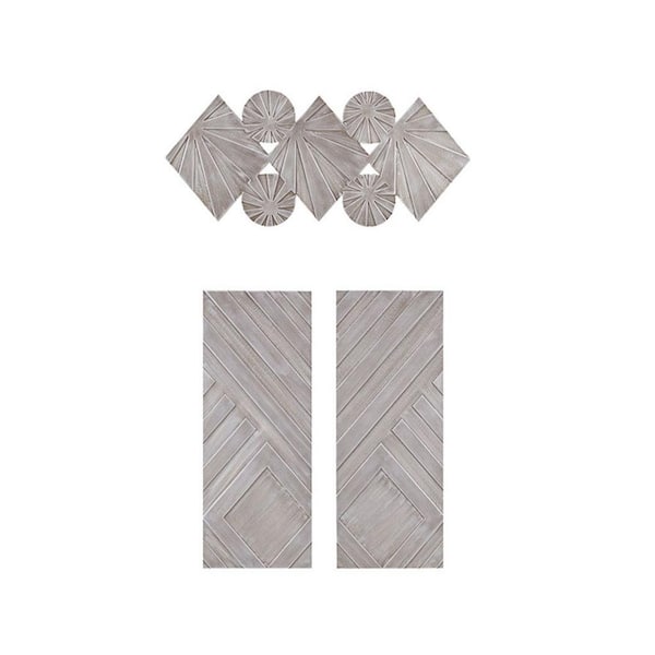 Miscool Anky 3-Piece Unframed Art Print 15.51 in. x 25.75 in. Carved Wood Set Wall Decor