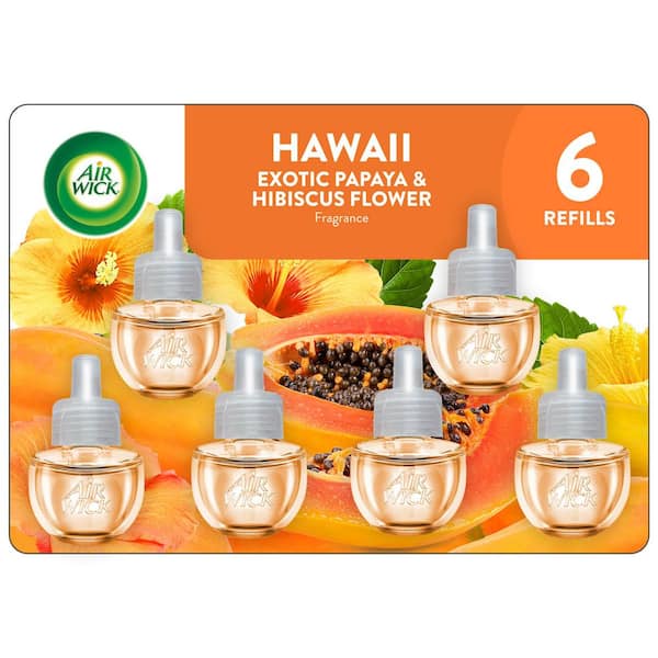 0.67 oz. Hawaii Exotic Papaya and Hibiscus Scented Oil Plug-In Automatic Air Freshener Refill (6-Refills)