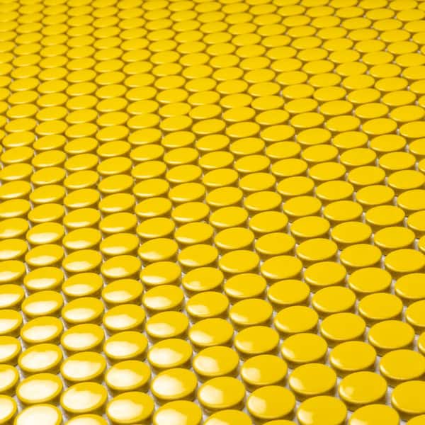 Apollo Tile Cirkel Yellow 11.46 in. x 12.4 in. Glossy