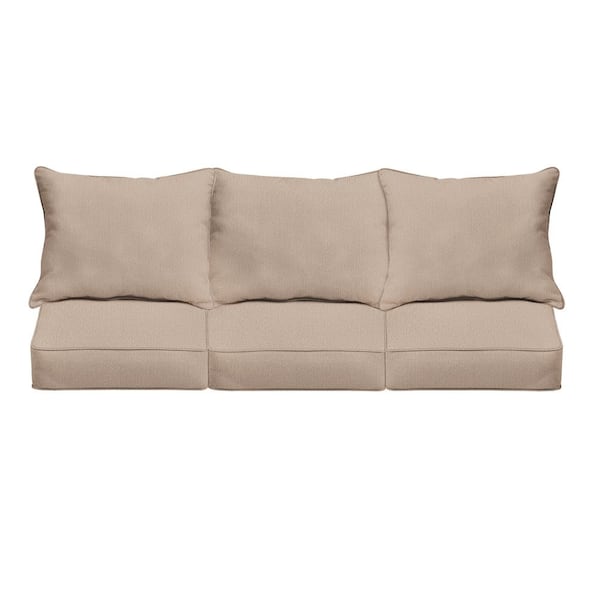 SORRA HOME 27 x 29 x 5 (6-Piece) Deep Seating Outdoor Couch Cushion in Sunbrella Revive Sand