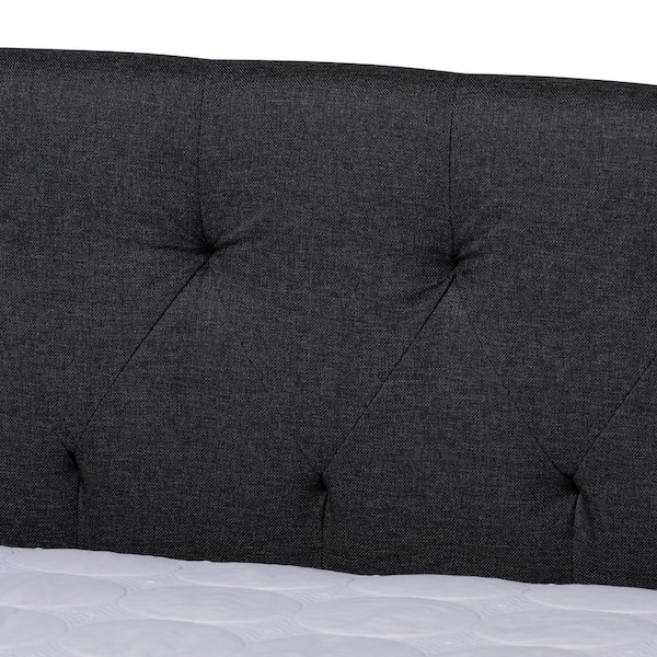 Baxton Studio Delora Dark Gray Queen Trundle Daybed 158 9666 HD