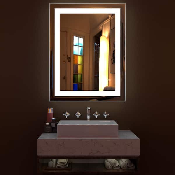 Details about   SUNNY SHOWER LED Lighted Bathroom Wall Mirror Defogging 36 x 28 Dimmable Touch 