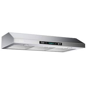 36 in. 900 CFM Ducted Under Cabinet Range Hood in Stainless Steel With LED Lights