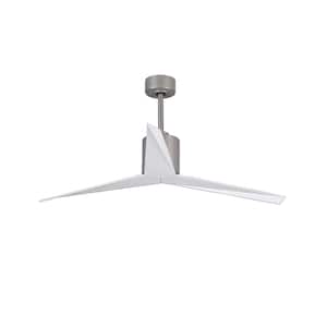Eliza 56 in. Indoor/Outdoor Brushed Nickel Ceiling Fan with Remote Control and Wall Control