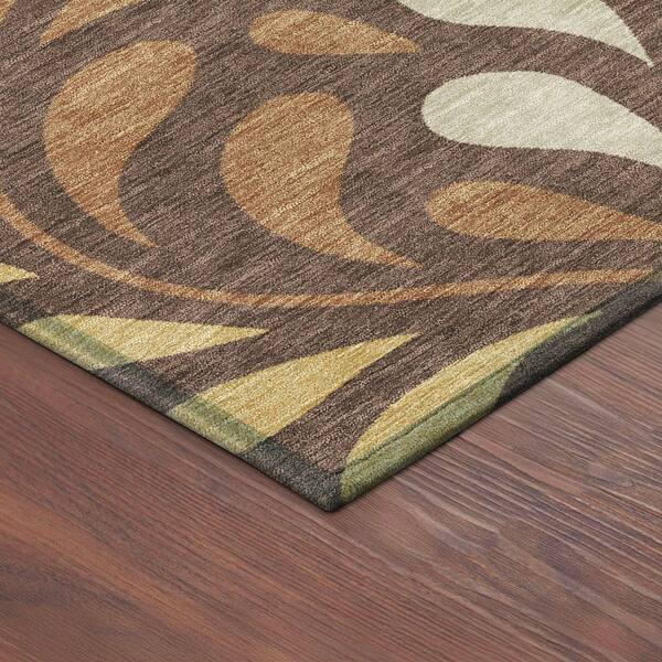 Chantille Machine Washable Indoor/Outdoor Abstract ACN2411 Fudge 10 ft. x 14 ft. Area Rug