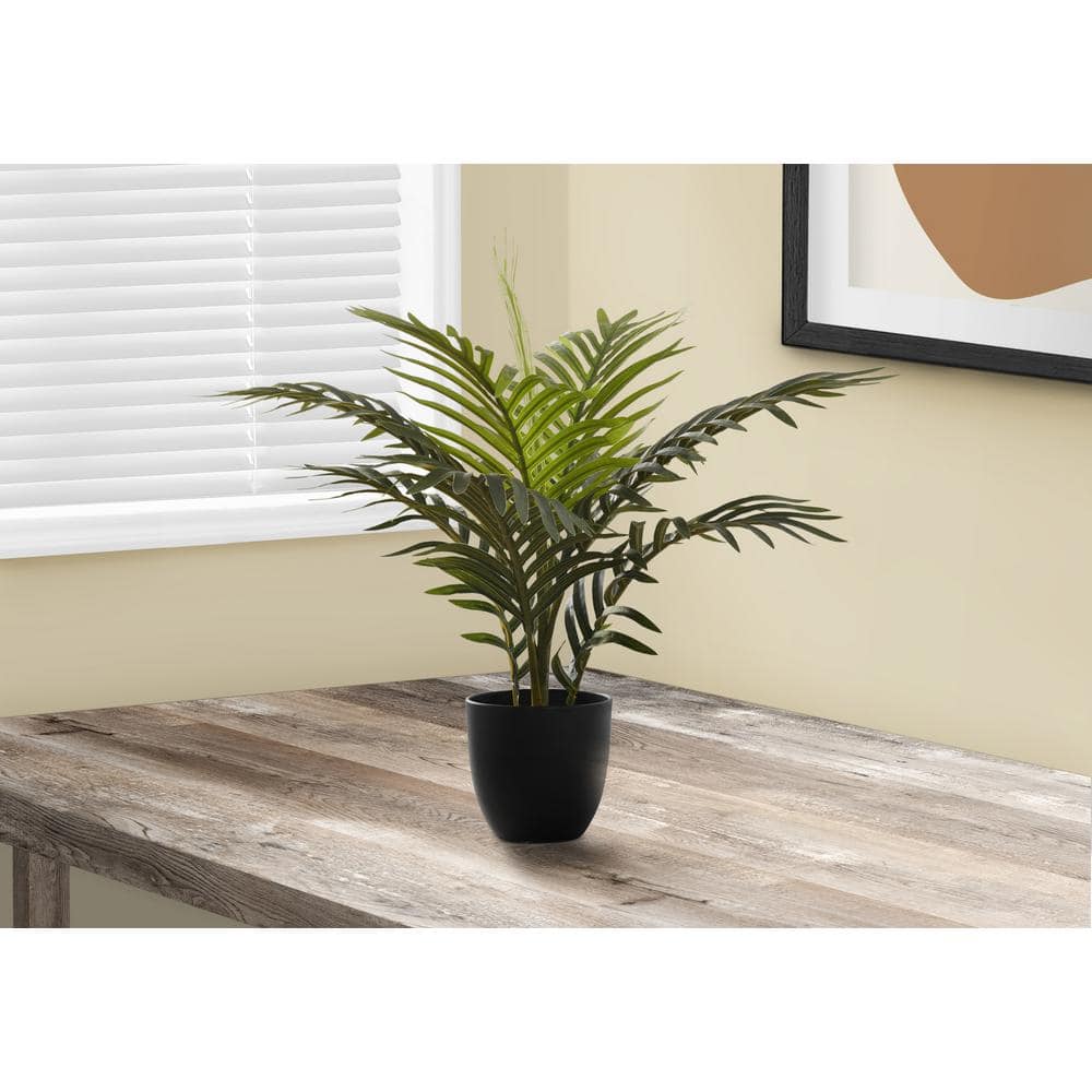 20 in. Green Artificial Palm in 5 in. Black Plastic Pot