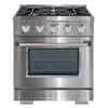 Ancona 30 in. Dual Fuel Range with Gas Stove and Electric Oven with 4 Burners and Convection Oven in Stainless Steel AN-2330SS