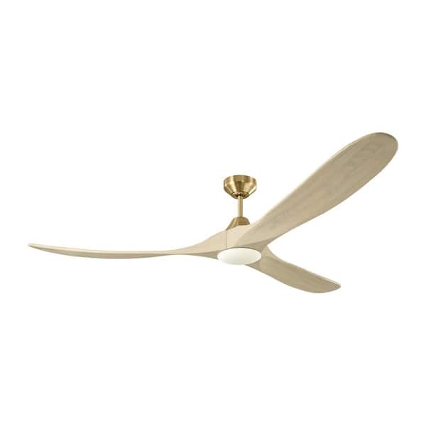 Generation Lighting - Fan Maverick Smart 70 in. Indoor/Outdoor Burnished Brass Modern Ceiling Fan with Light Kit and Remote Included