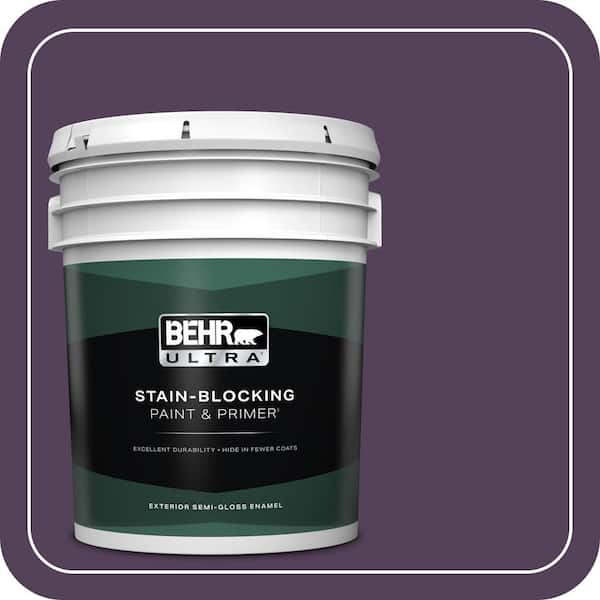 BEHR ULTRA 5 gal. #S-H-680 Purple Bloom Semi-Gloss Enamel Exterior Paint & Primer