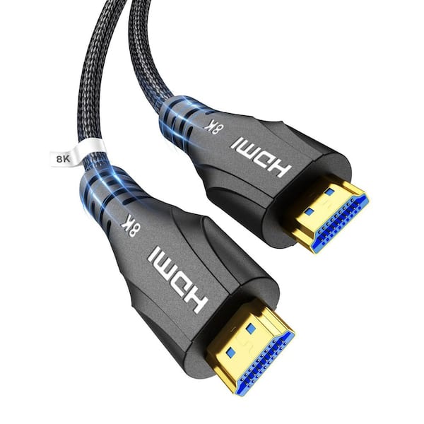 3.3 ft. RG6 Shielded Gold Plated HDMI Cable Wire Black High Speed HDMI Cable, 48Gbps, 8K 60hz, 4K 120hz, Braided, eARC