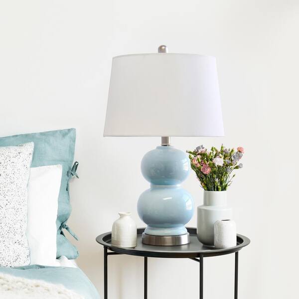 Elegant Designs Light Blue Double Gourd Ceramic Lamp
