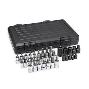 1/4 in., 3/8 in. and 1/2 in. Drive SAE/Metric Hex, E-Torx & Torx Bit Socket Set (36-Piece)