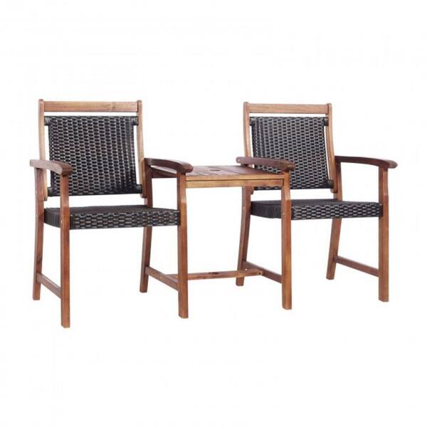 rattan bench set