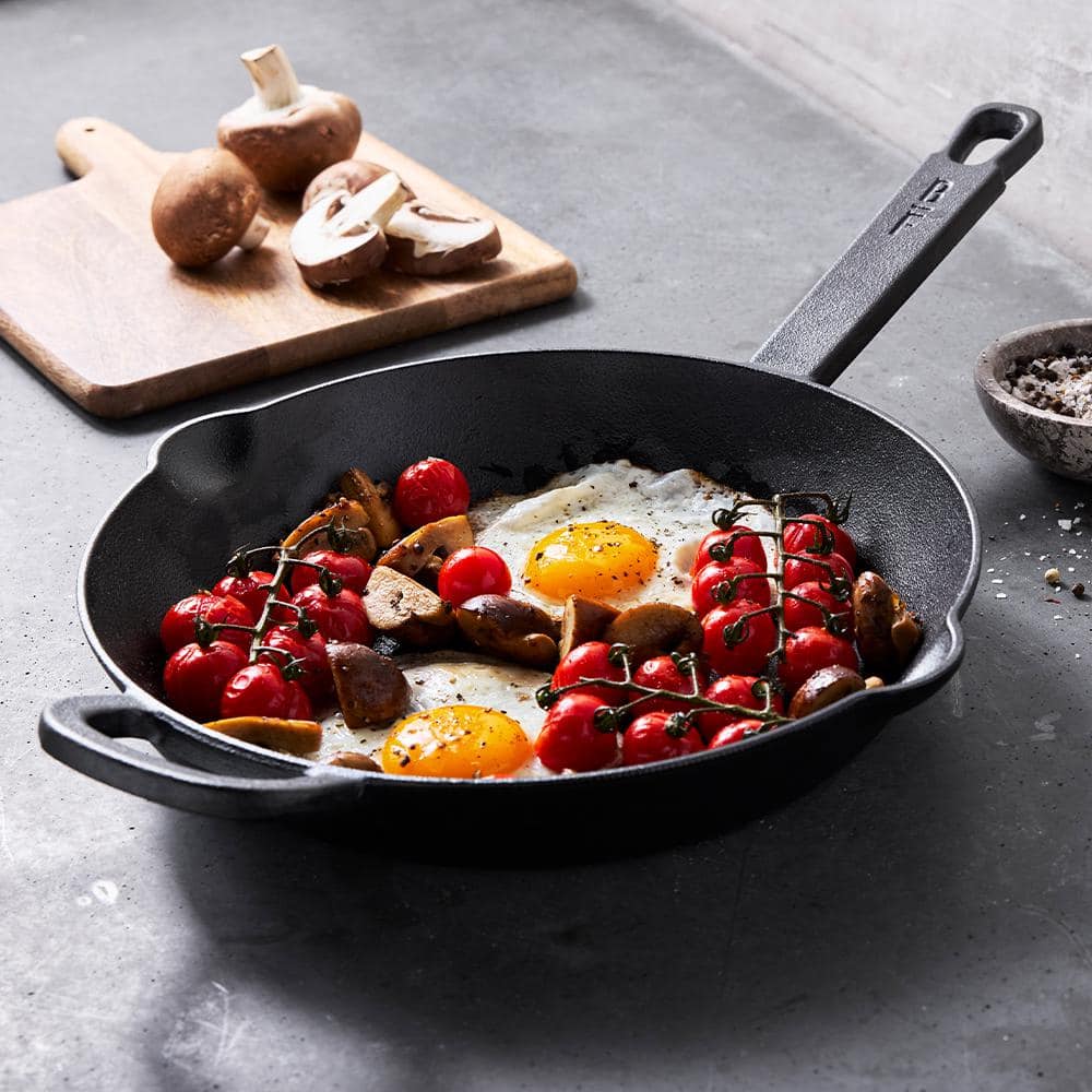Bobby Flay 10" Black Cast Iron Skillet with Helper Handle