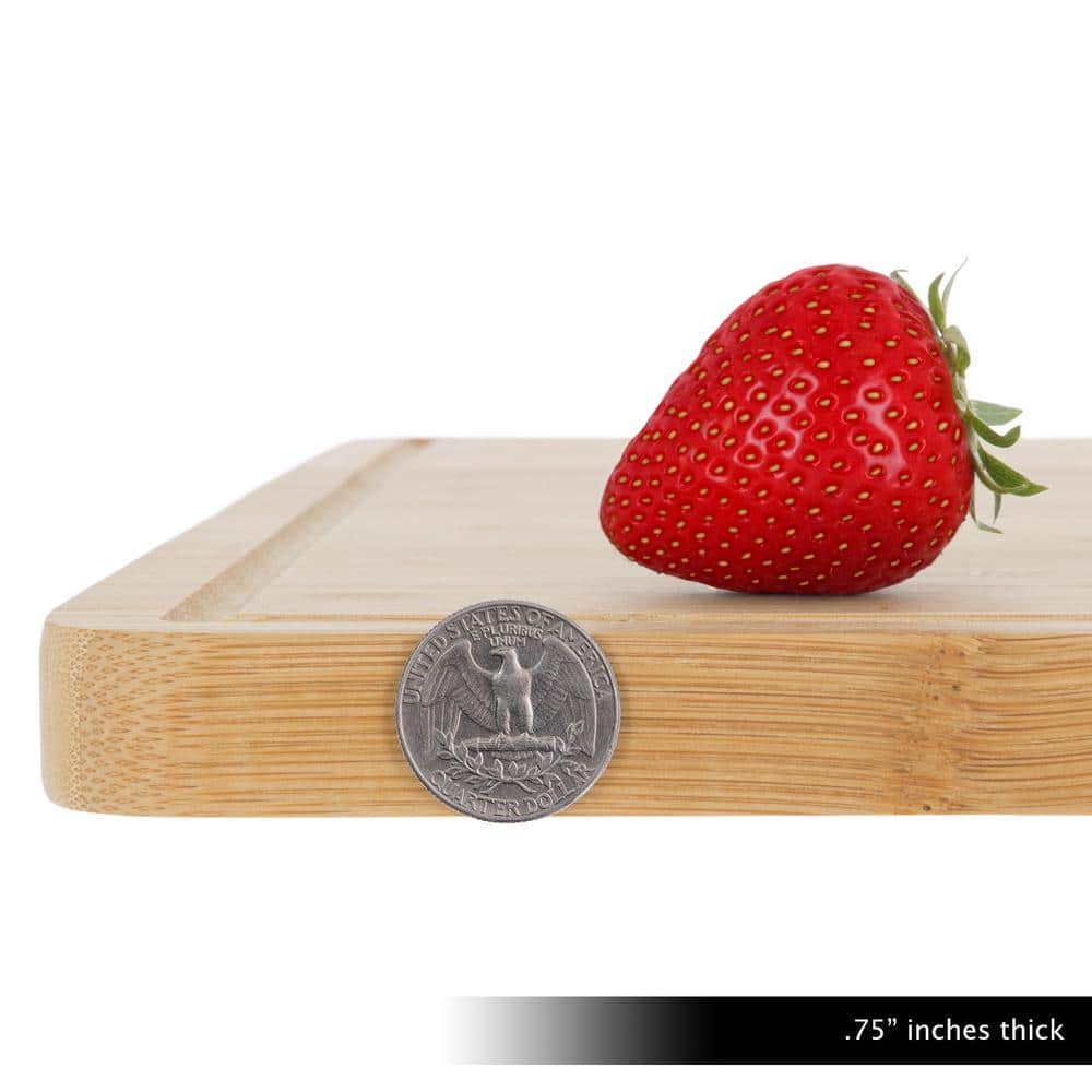 Classic Cuisine Extra-Large Bamboo Cutting Board - Eco-Friendly Thick Chopping and Serving Board with Juice Groove