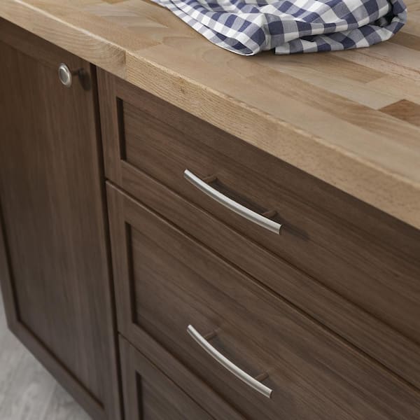 12-Pack Arched 3-3/4 in. (96 mm) Modern Satin Nickel Cabinet Drawer Bar Pulls