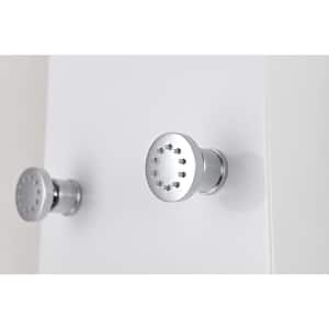 Donna 60 in. 6-Jetted Full Body Shower Panel with Heavy Rain Shower and Spray Wand in White (Valve Included)
